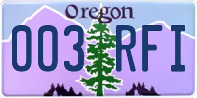 OR license plate 003RFI