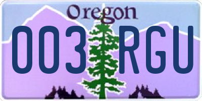 OR license plate 003RGU