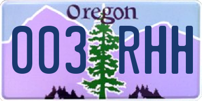 OR license plate 003RHH