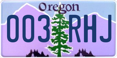 OR license plate 003RHJ