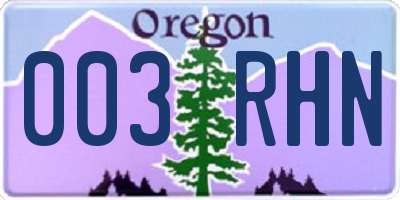 OR license plate 003RHN