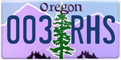 OR license plate 003RHS