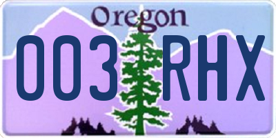 OR license plate 003RHX