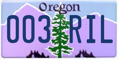OR license plate 003RIL