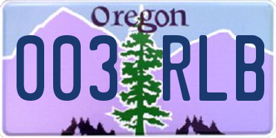 OR license plate 003RLB