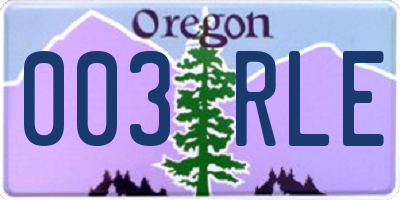 OR license plate 003RLE