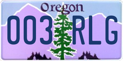 OR license plate 003RLG