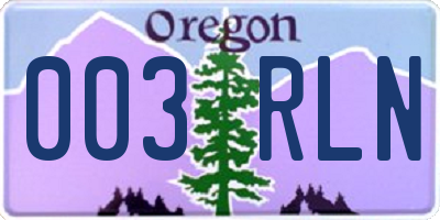 OR license plate 003RLN