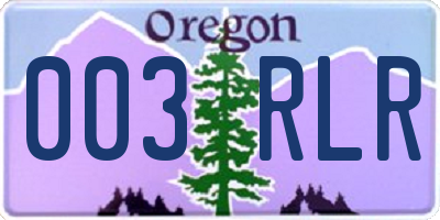 OR license plate 003RLR