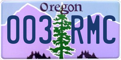 OR license plate 003RMC
