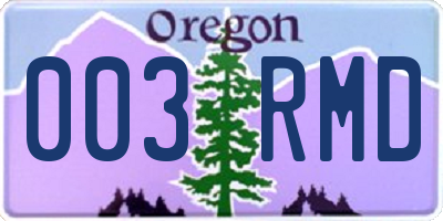 OR license plate 003RMD