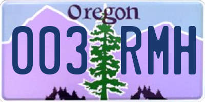 OR license plate 003RMH