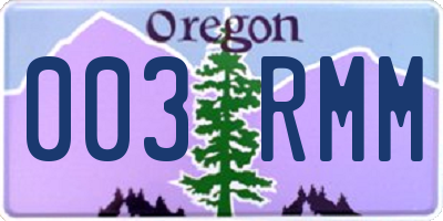 OR license plate 003RMM