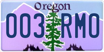 OR license plate 003RMO