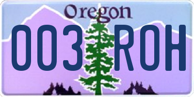 OR license plate 003ROH
