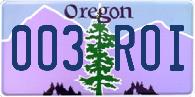 OR license plate 003ROI