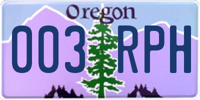 OR license plate 003RPH
