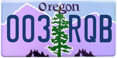 OR license plate 003RQB