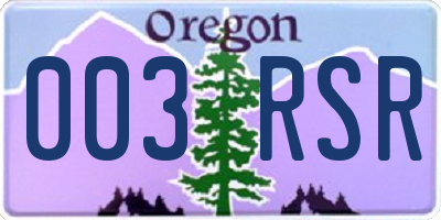 OR license plate 003RSR