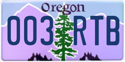 OR license plate 003RTB