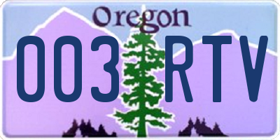 OR license plate 003RTV