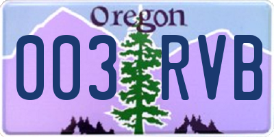 OR license plate 003RVB