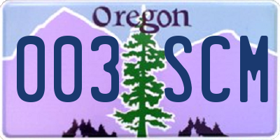 OR license plate 003SCM