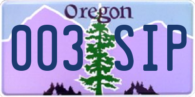 OR license plate 003SIP