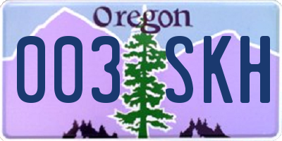 OR license plate 003SKH