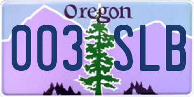 OR license plate 003SLB
