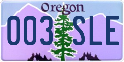 OR license plate 003SLE