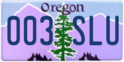 OR license plate 003SLU