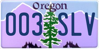 OR license plate 003SLV