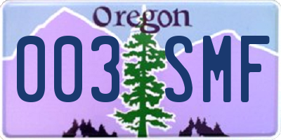 OR license plate 003SMF