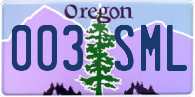 OR license plate 003SML