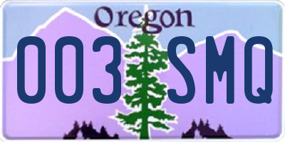 OR license plate 003SMQ
