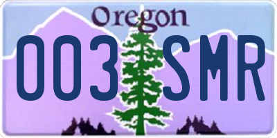 OR license plate 003SMR