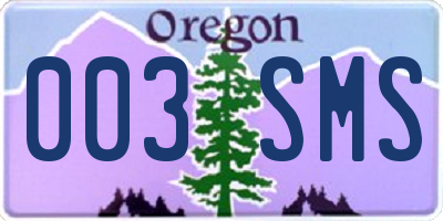 OR license plate 003SMS