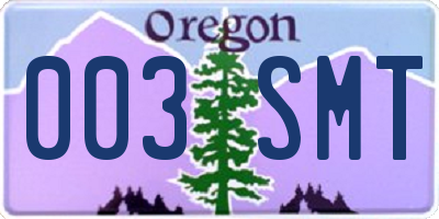 OR license plate 003SMT
