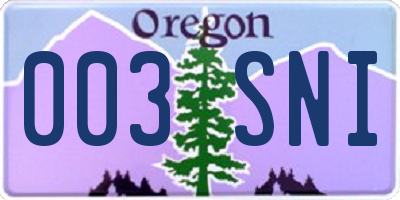 OR license plate 003SNI