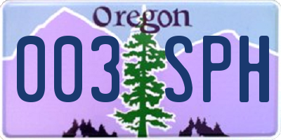OR license plate 003SPH