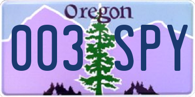 OR license plate 003SPY