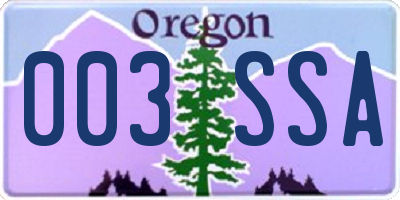 OR license plate 003SSA