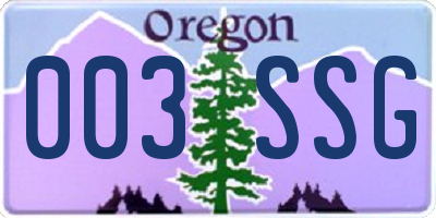 OR license plate 003SSG
