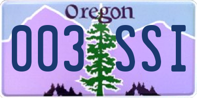OR license plate 003SSI