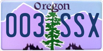 OR license plate 003SSX
