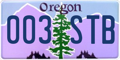OR license plate 003STB