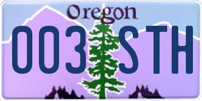 OR license plate 003STH