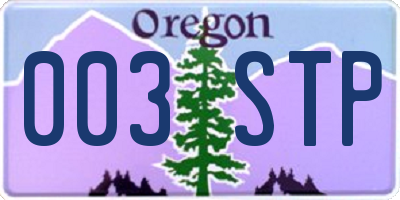 OR license plate 003STP