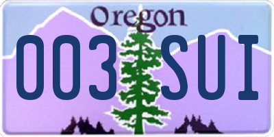 OR license plate 003SUI